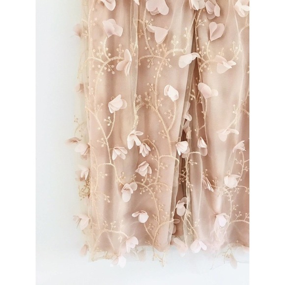 Anthropologie | Eva Franco Flutter Fleur Dress Size 4 Tulle Flower Petal Pink - Picture 7 of 11